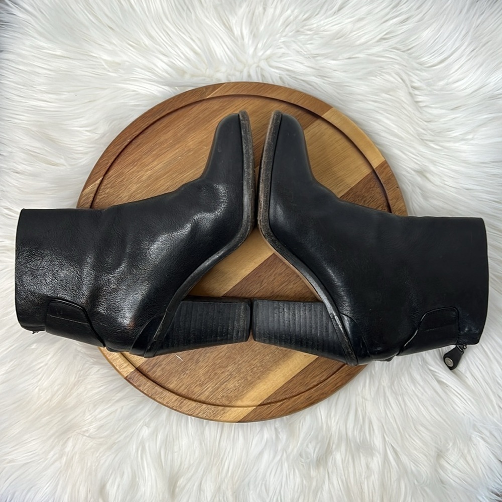 RAG & BONE l Newbury Black Leather Semi Pointed Toe Zipper Back 3" Heel Size 6 - Picture 6 of 12